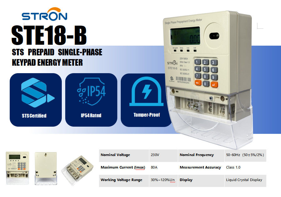 Medidor de eletricidade pré-pago inteligente pronto para pagamento móvel com registro de dados de 10 anos e corte automático contra adulteração