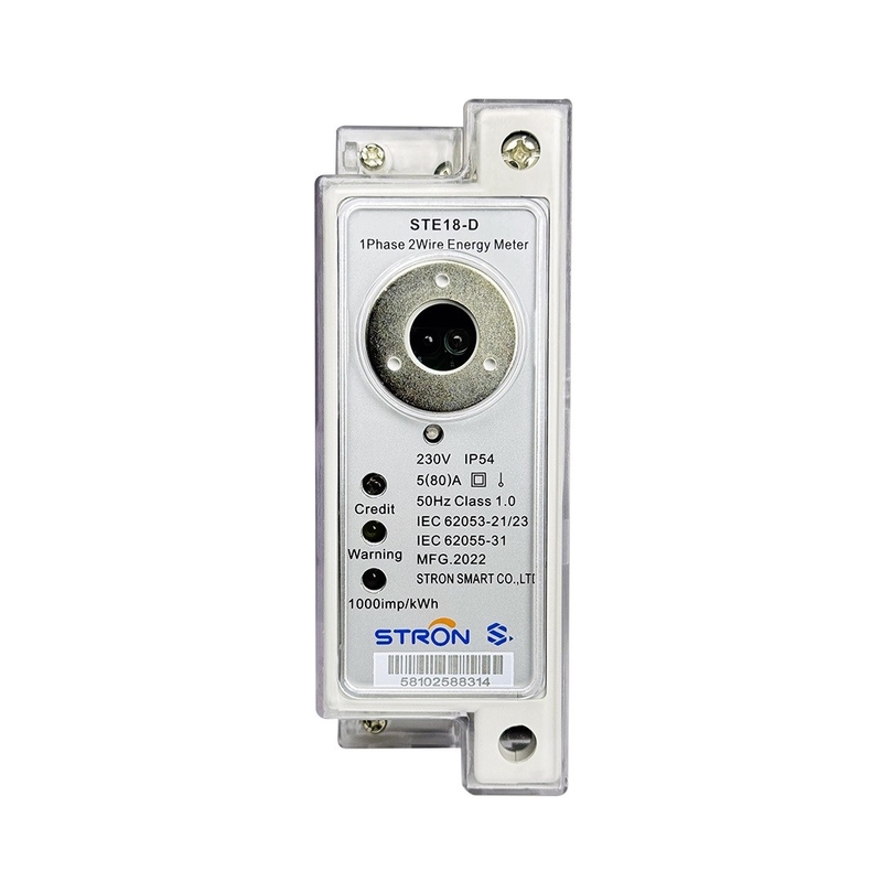 Medidor de eletricidade de fase única pré-pago Din-Rail + CIU para contar o consumo de eletricidade