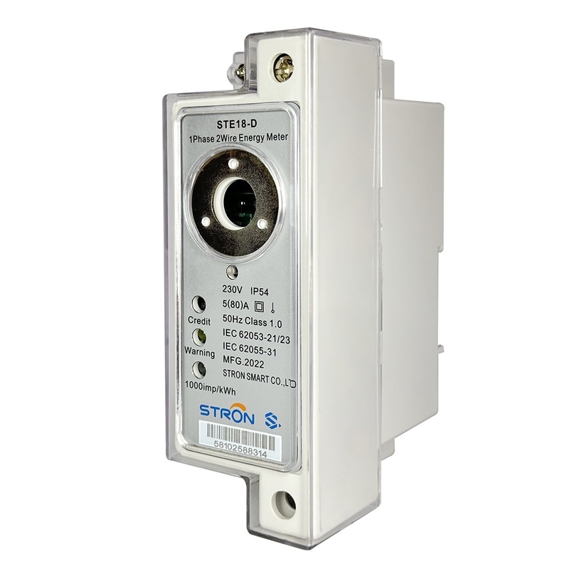 Medidor de eletricidade de fase única pré-pago Din-Rail + CIU para contar o consumo de eletricidade