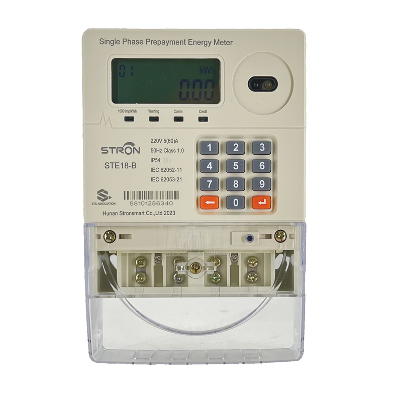 230V 60A STS 20 Digital Token Recharge Prepaid Single Phase Electricity Meter para Sistema Solar