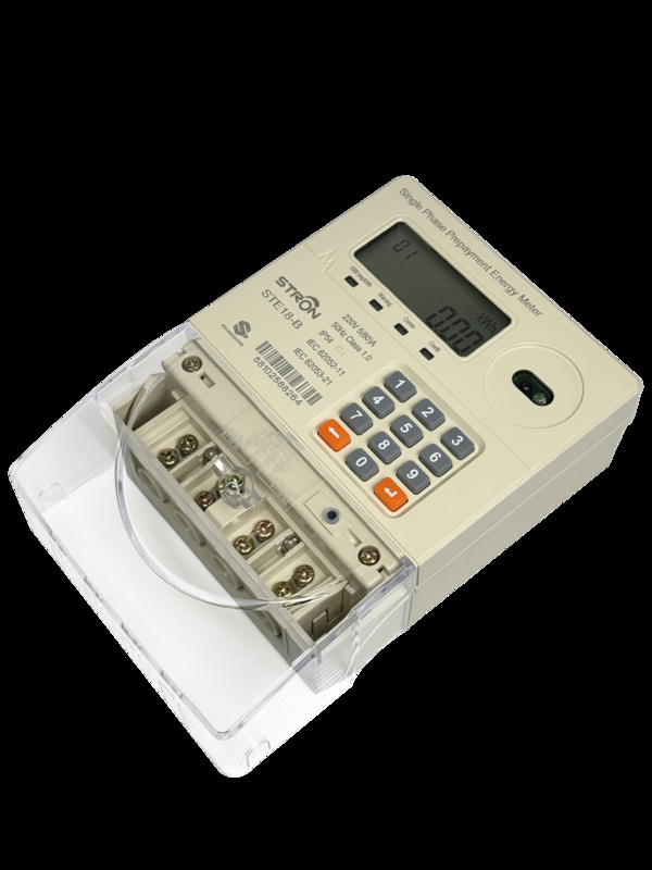 IP54 Contador de eletricidade multi-tarifa inteligente/anti-manipulação/limite de energia pré-pago de teclado de fase única com software de venda