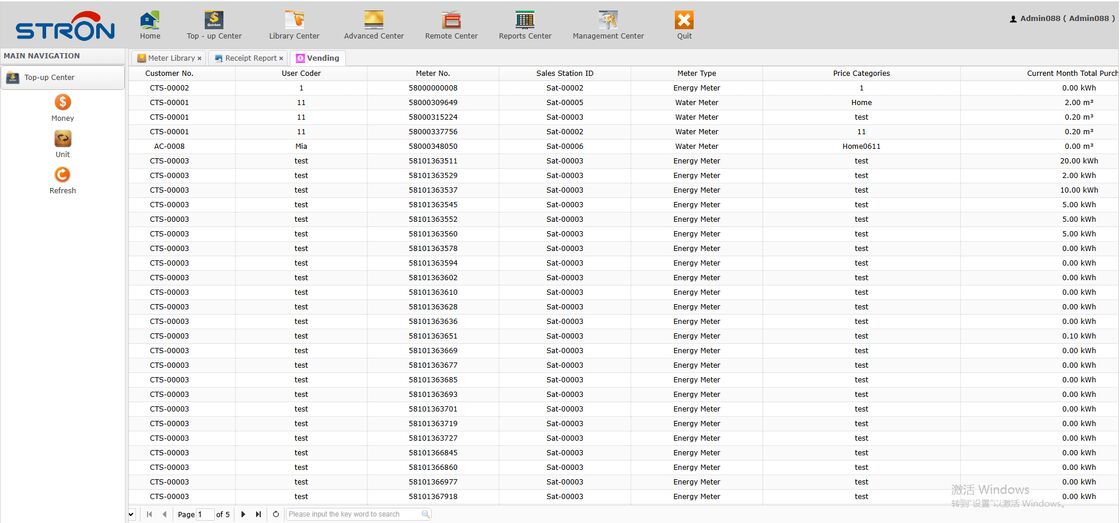 Contador de eletricidade de teclado trifásico pré-pago STE38-A STS