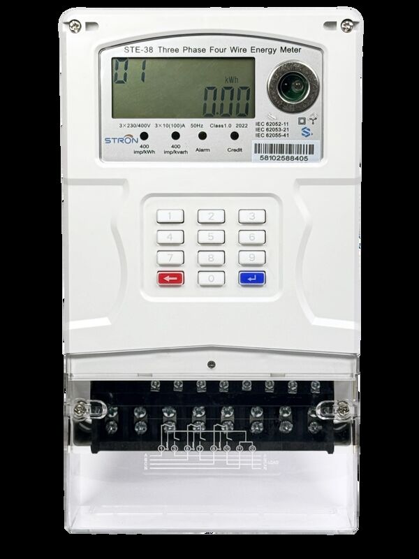 Voltagem nominal 230V 30 a 120 por cento Smart Prepaid Electricity Meter Single Phase Three phase Tipo de teclado Prepaid Electricity Meter que permite o gerenciamento de carga