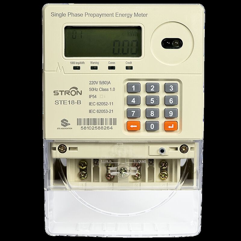 Medidor de eletricidade pré-pago inteligente com corte automático de relé quando o crédito atinge zero, garantindo um serviço de eletricidade seguro e pré-pago