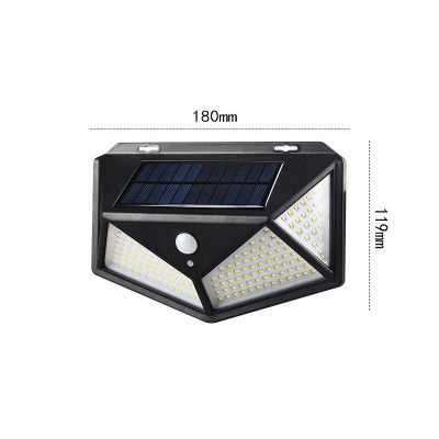 Luzes exteriores solares do corredor da indução do corpo das lâmpadas de parede 100LED do pátio