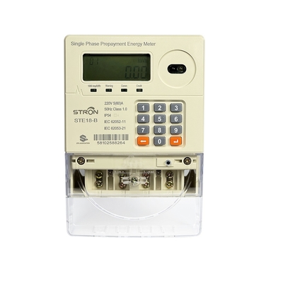 Medidor de electricidade pré-pago de fase única com teclado conforme com a norma CIU STS