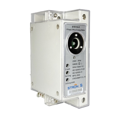 Medidor de eletricidade de fase única pré-pago Din-Rail + Comunicação de módulos RF/PLC CIU