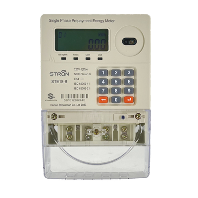 STE18 B Medidor Elétrico Pré-Pago Monofásico com Display LCD Medidor KWH Sem Fio com Teclado Gerenciamento de Energia Facilitado com Medidor Inteligente AMI e Software de Venda Stronpay Tarifa por Etapas Sim Simples