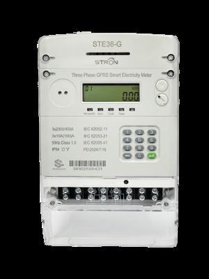 Medidor de eletricidade pré-pago inteligente de tensão nominal 3*230V com compatibilidade de rede 2G e 4G e opções de comunicação com fio e sem fio