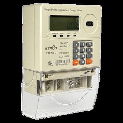 IP54 Contador de eletricidade multi-tarifa inteligente/anti-manipulação/limite de energia pré-pago de teclado de fase única com software de venda