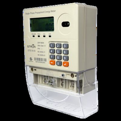 STE18-B Medidor de eletricidade de fase única pré-pago com interface de usuário CIU, IP54 à prova de água e poeira, certificado STS, suporte à tarifa TOU, LoRa-RF e comunicação PLC opcional