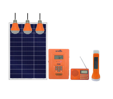 30W 76.8Wh Sistema solar de pagamento à medida que você vai com lâmpadas LED de 3W